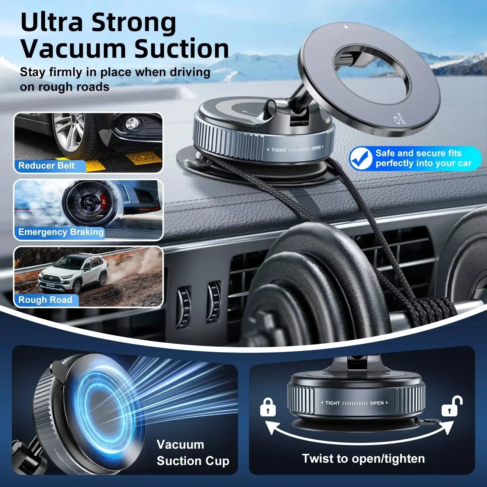 Revolutionary 360° Adjustable Magnetic Phone Holder - Perfect for On-the-Go Live Streaming and Navigation!